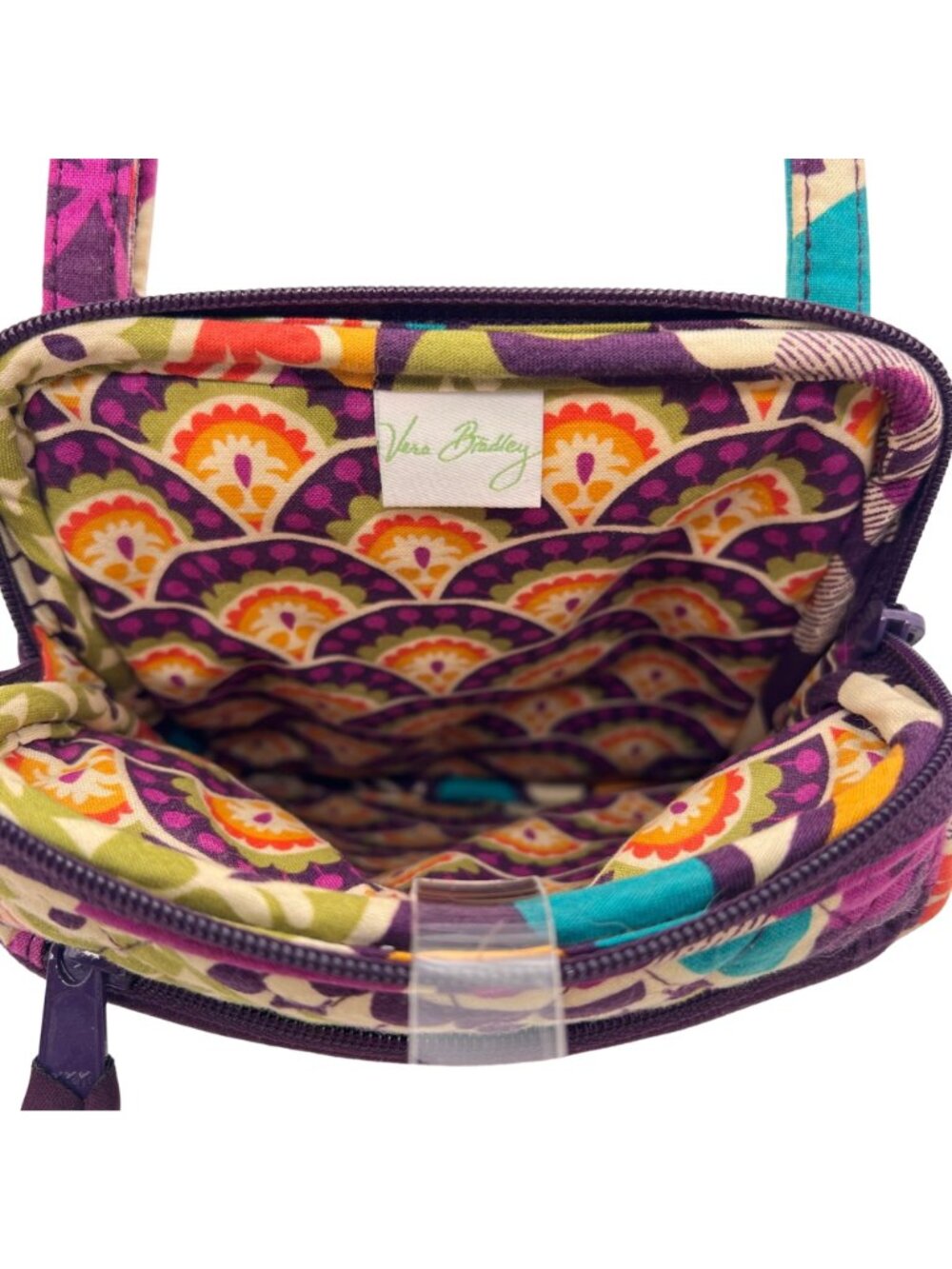 Vera Bradley Crossbody Bag Quilted Cotton Adjustable Strap Multiple Compartments - Picture 6 of 15
